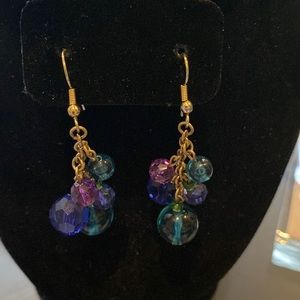 Vintage drop cluster beaded earrings French hook pierced earrings boho